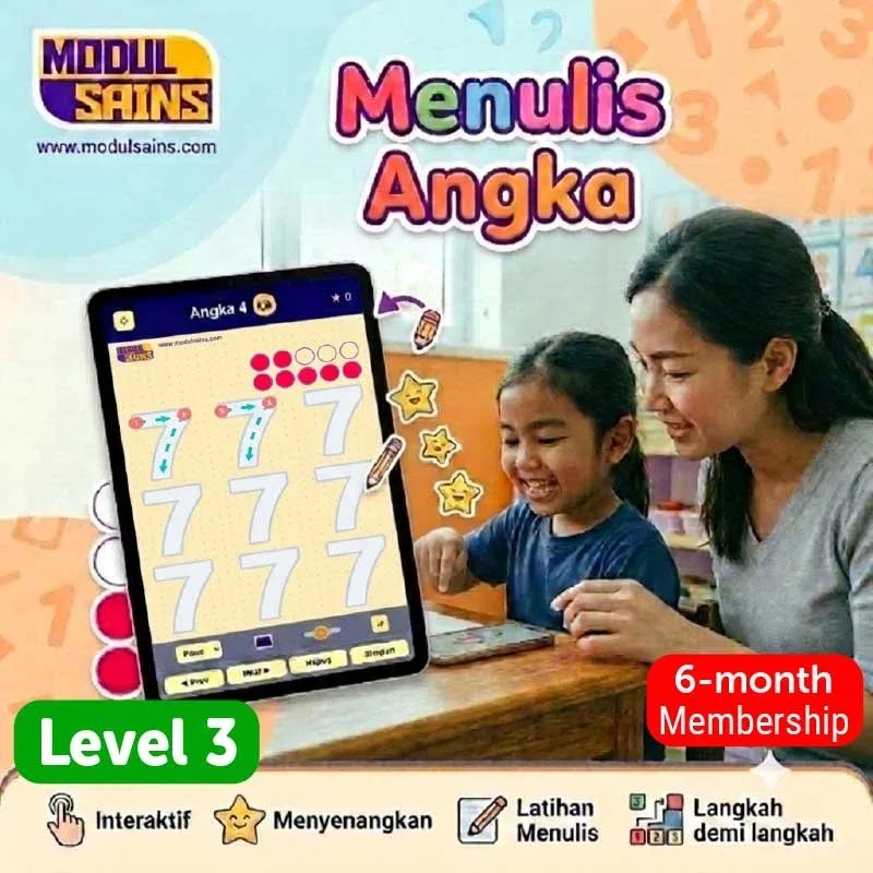 Menulis Angka - Level 3 - membership 6 bulan