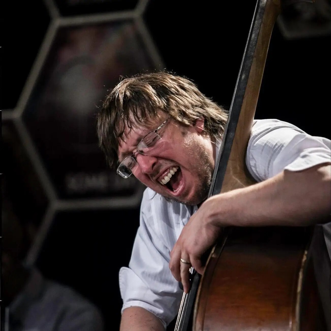 Jason Fraticelli playing upright bass