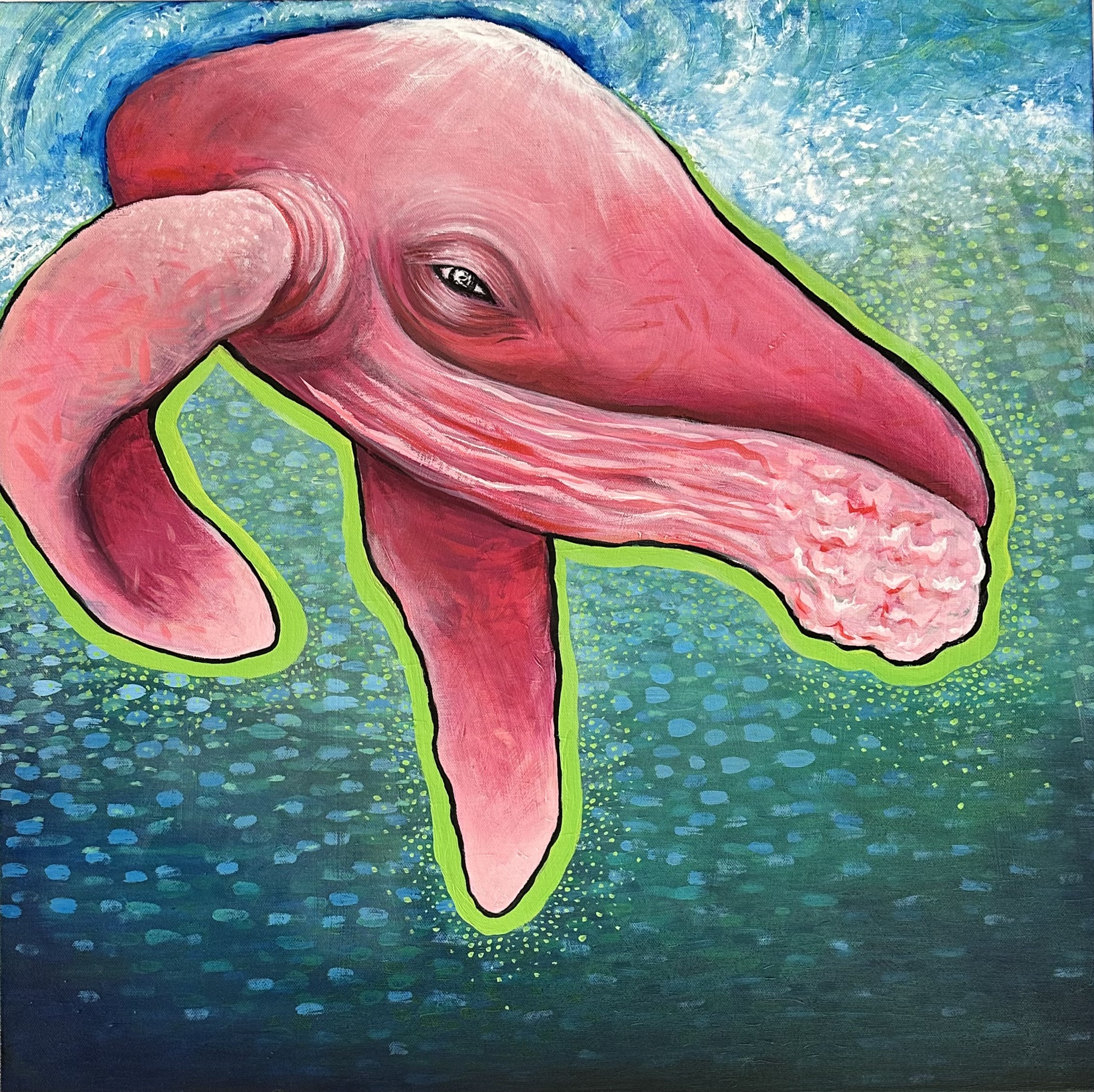Whale #11, 24x24, Acrylic on canvas