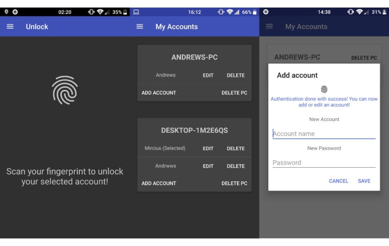 فتح لاب توب ويندوز بواسطة بصمة الاندرويد