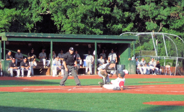 Marcus Carson sliding in at home