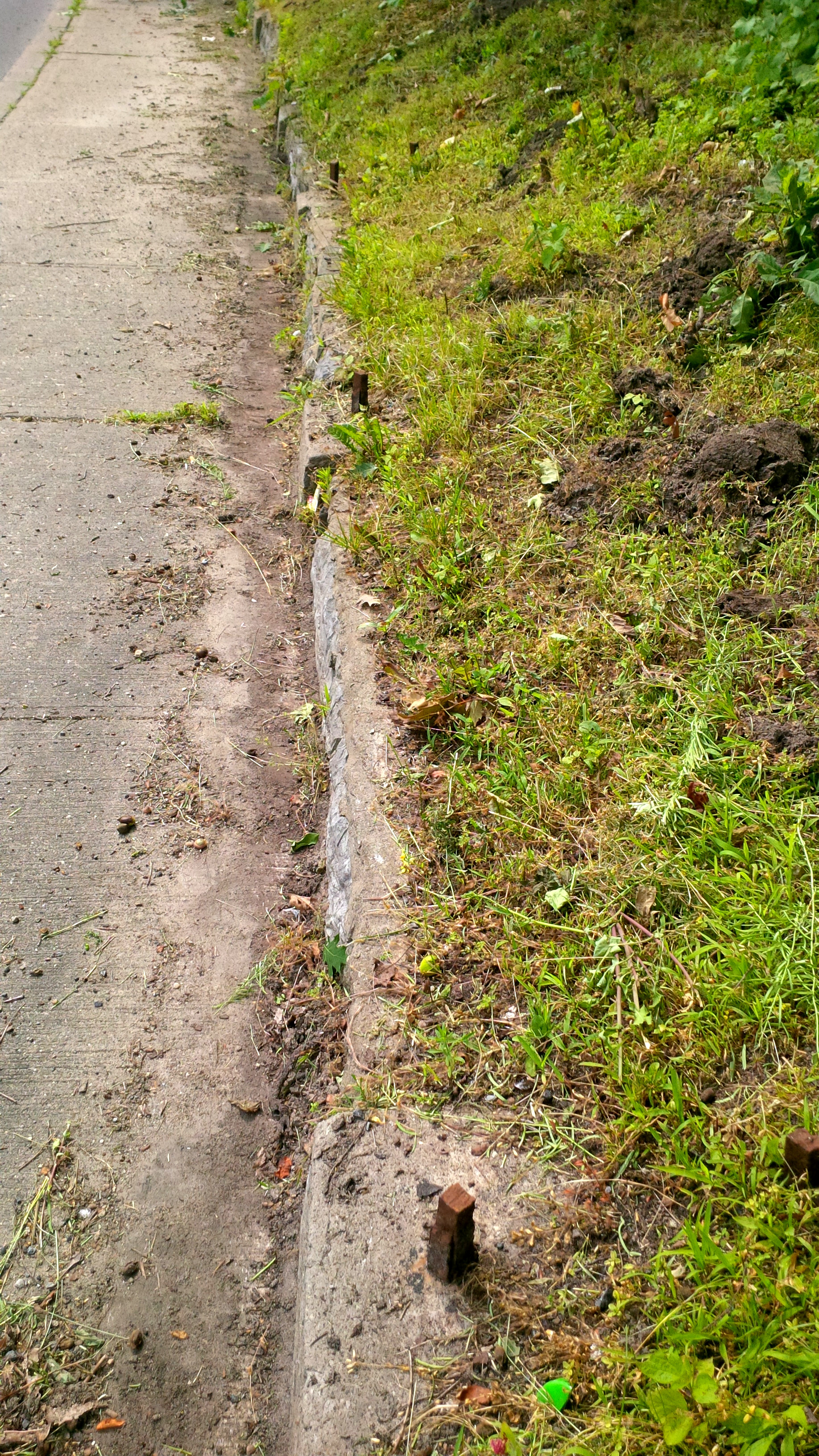 Stubs of the iron fence are still visible on Church St.