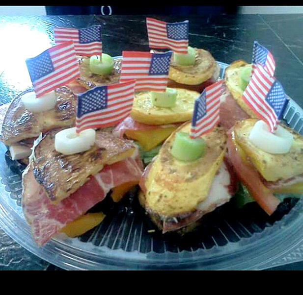 Cured meat and Roasted Vegetable Stack. Photo provided