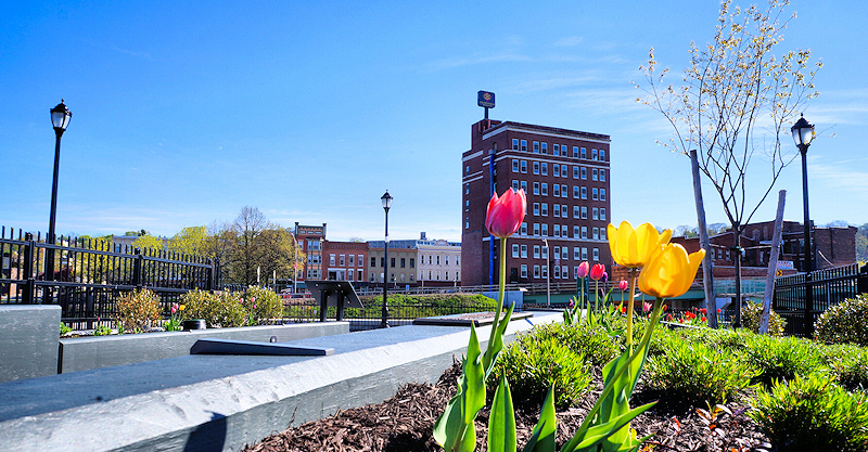 View of Amsterdam downtown area from the Mohawk Valley Gateway Overlook