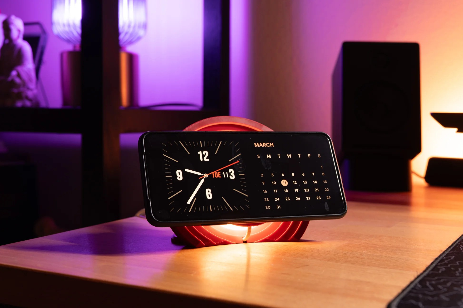 MagSafe Lade-Ständer • Beleuchteter 3D-gedruckter Halter für iPhone & Apple Watch • Mit Licht