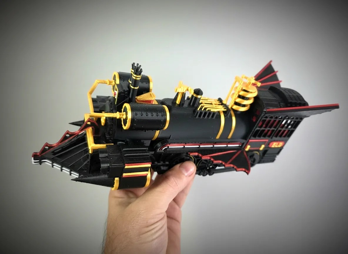 Zurück in die Zukunft Fanart – Lokomotive Modellbau Set, Geschenk für Männer & Bastler - Time Train Bausatz BTTF – 3D Druck Steampunk Zug DIY