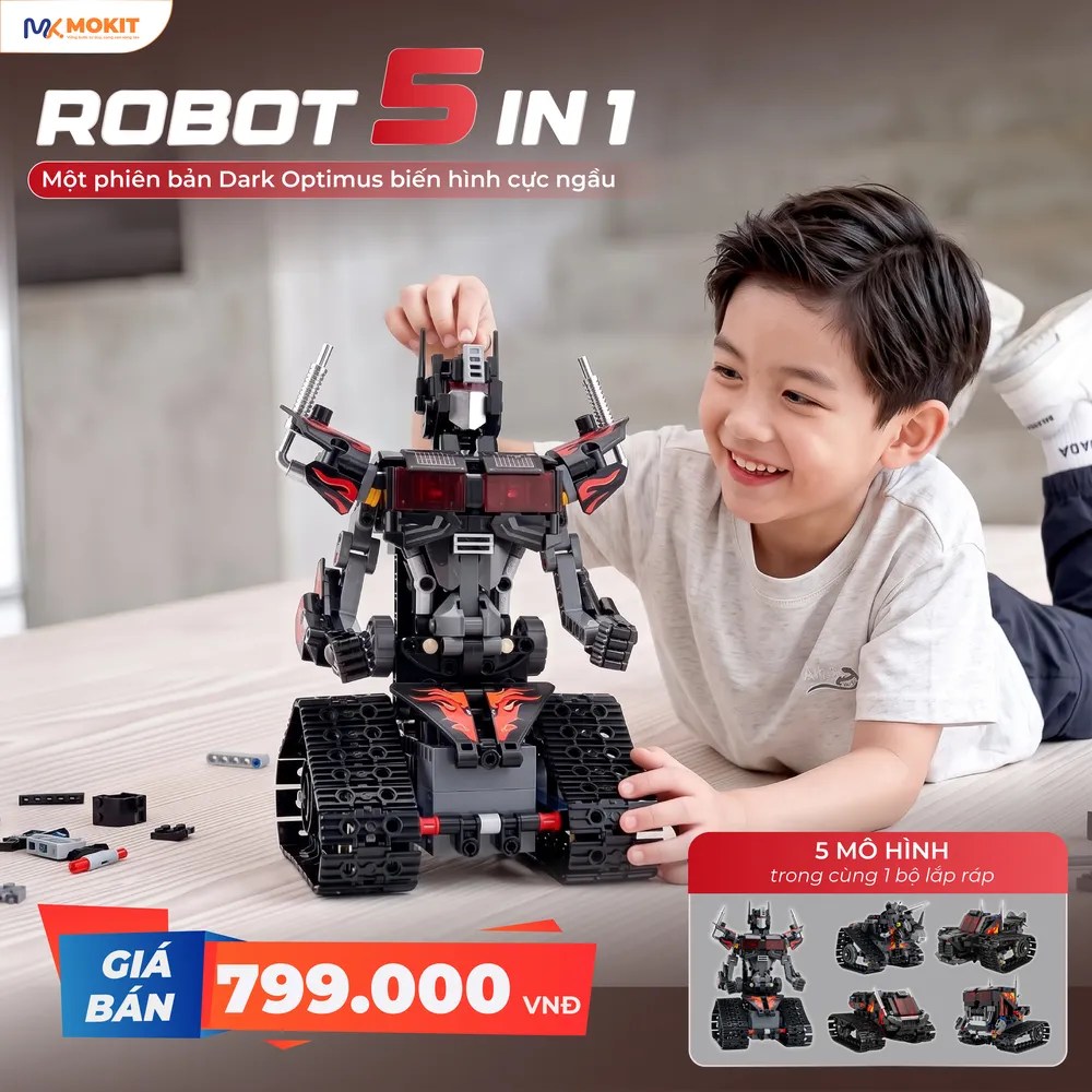 Giá bán robot biến hình 5 in 1 Dark Optimus 799.000đ