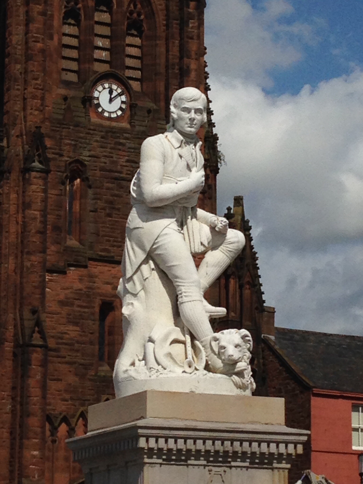 Rabbie Burns, honoured in Dumfries where he died in 1796