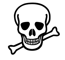 2% less evil, skull with one crossbone