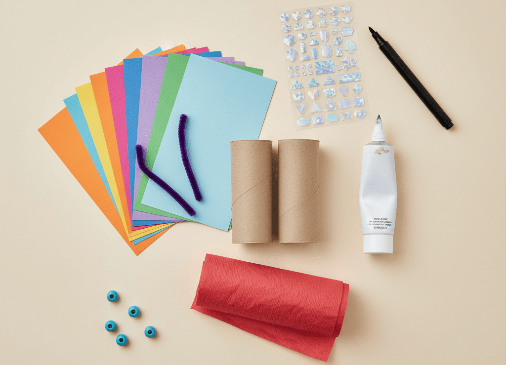 materials for Paper Roll Butterfly Craft for Toddlers