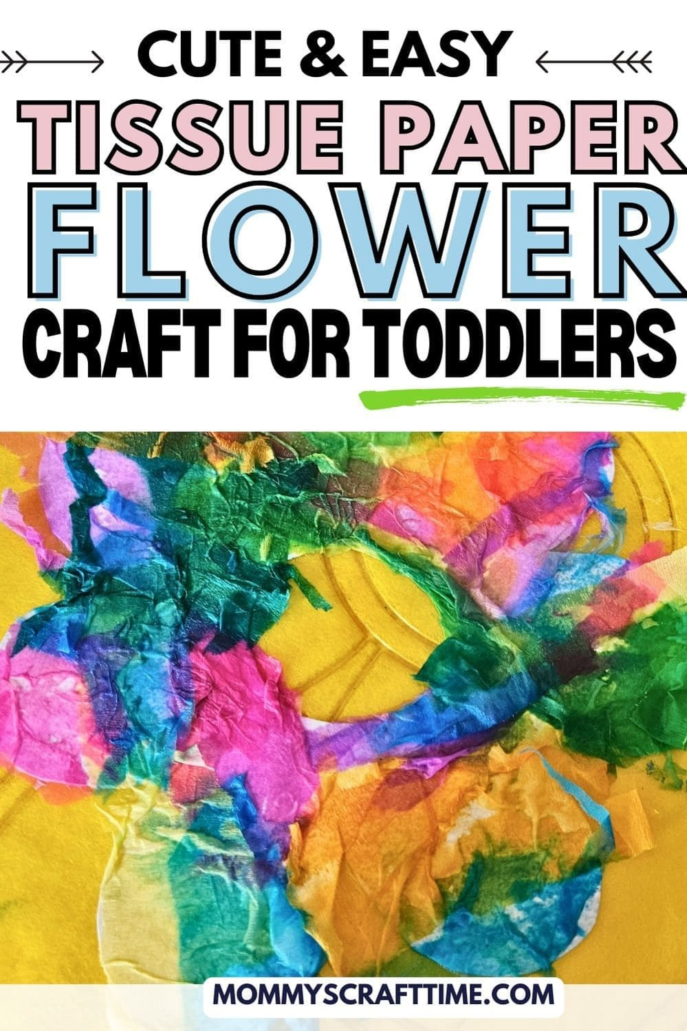 easy spring craft toddler at home flower with tissue paper