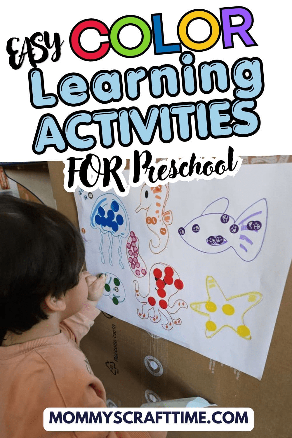 color sorting activity for toddlers learning colors