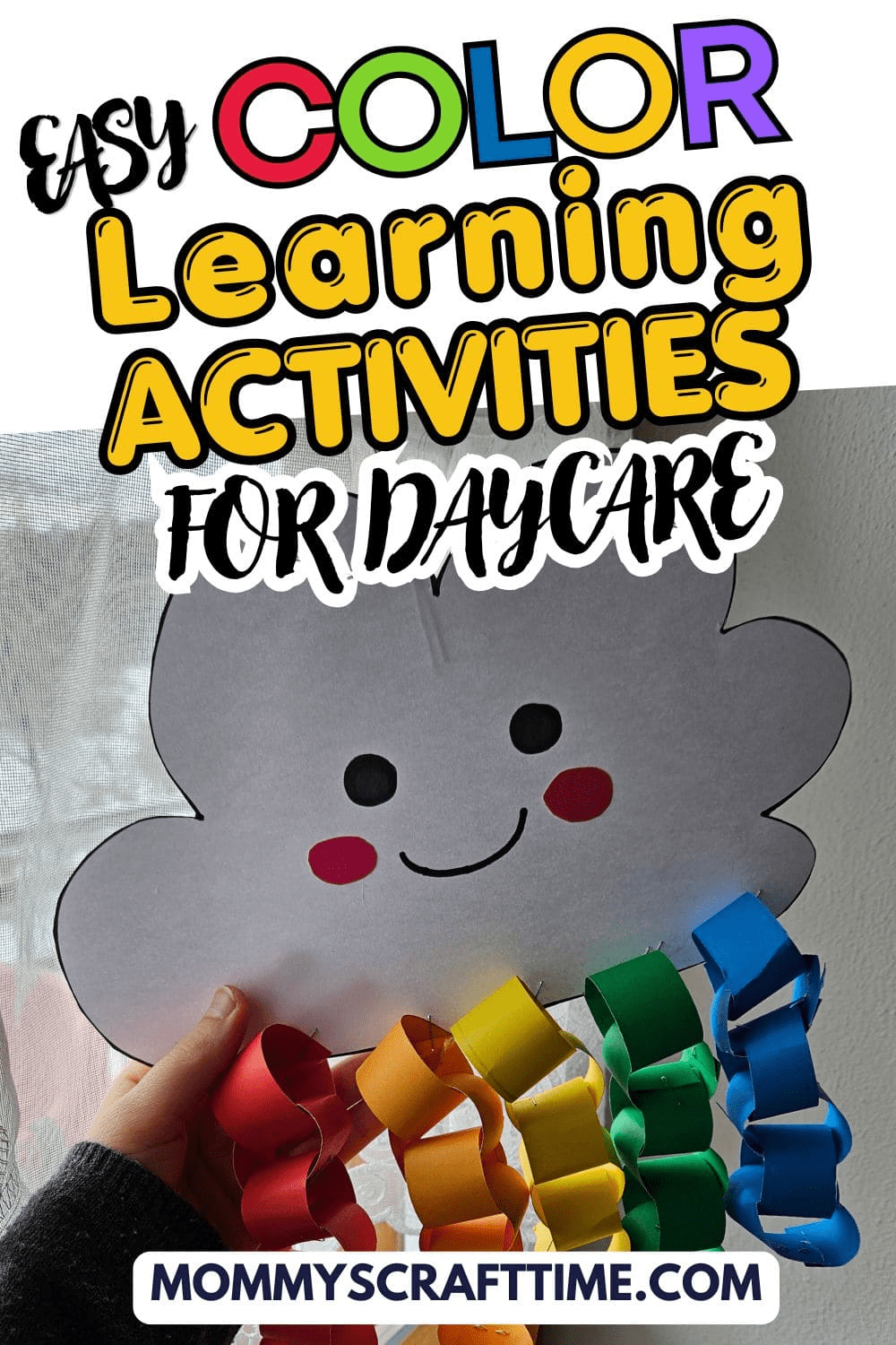 toddler learning colors with rainbow craft activity
