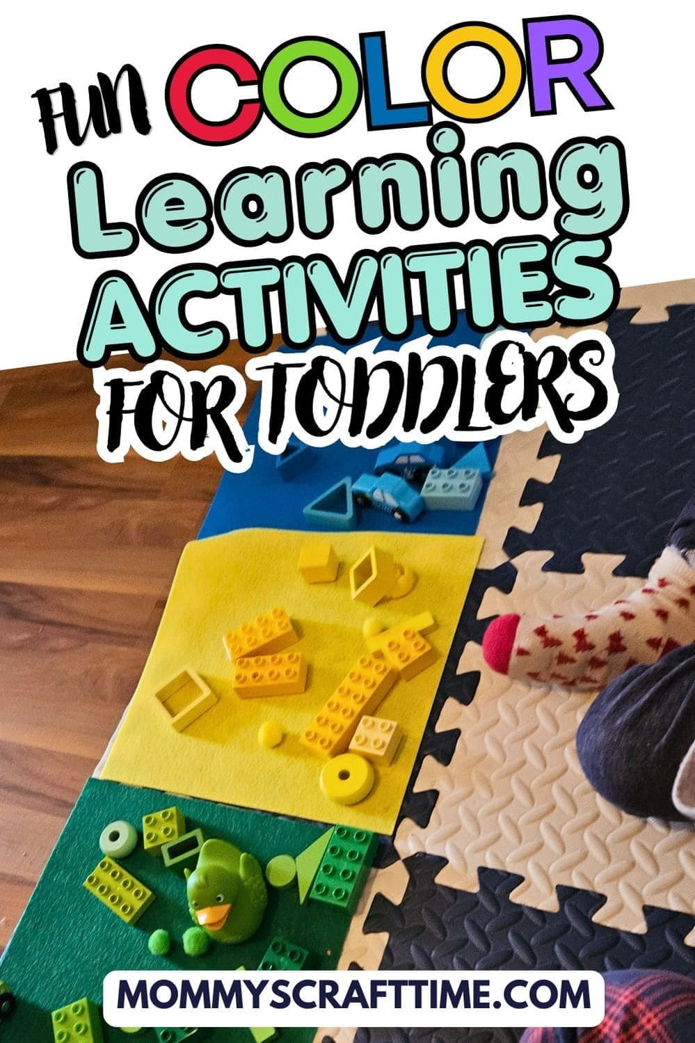 toddler learning colors with sorting activity