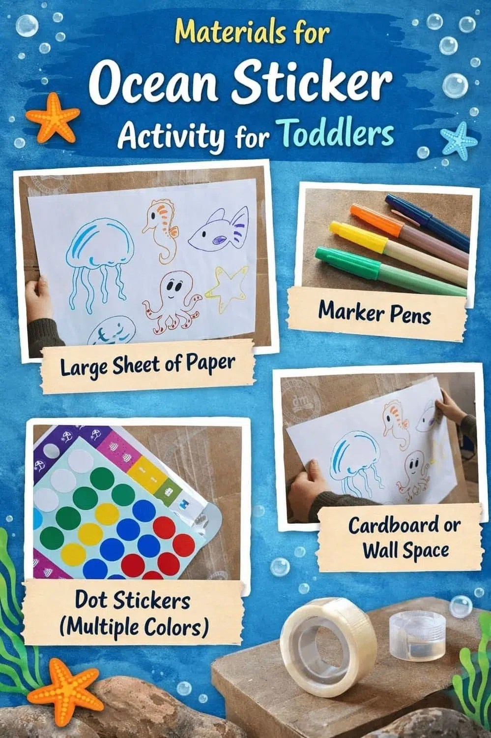 fine motor ocean activity with dot stickers for toddlers materials