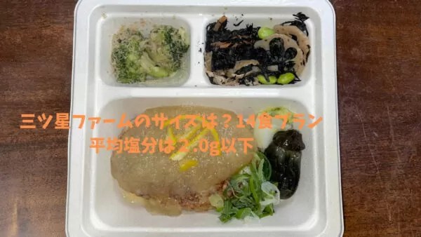 三ツ星ファームのサイズは？14食プラン平均塩分は2.0g以下