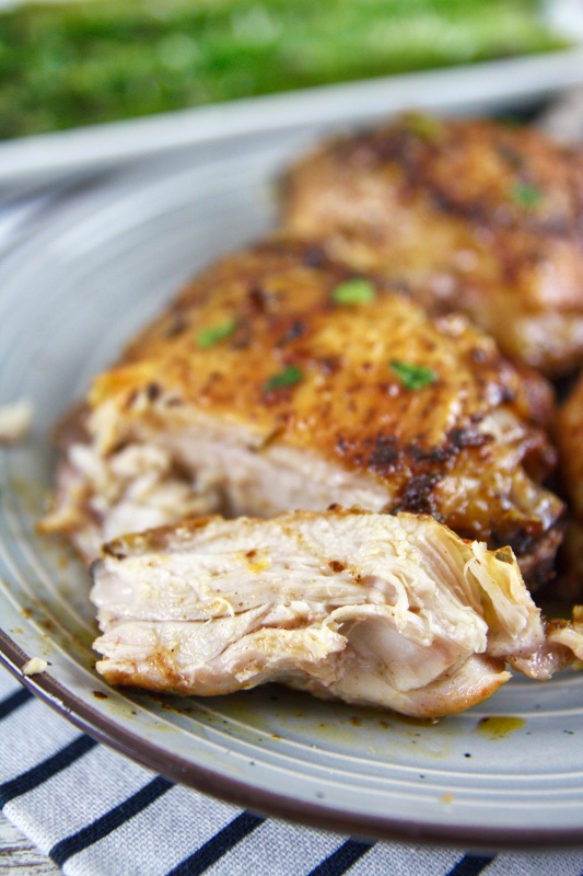 These Crispy Oven Baked Chicken Thighs have the most tender and juicy meat, with perfectly crisp skin. They're perfect for a keto diet. 