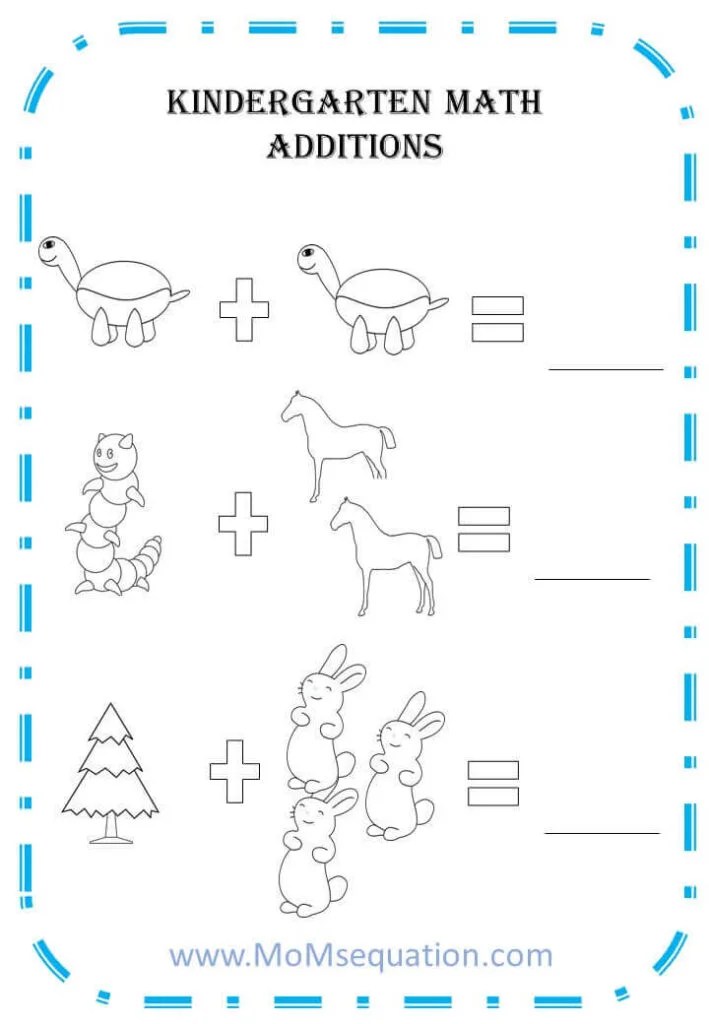 addition worksheets for kindergarten free printables mom sequation