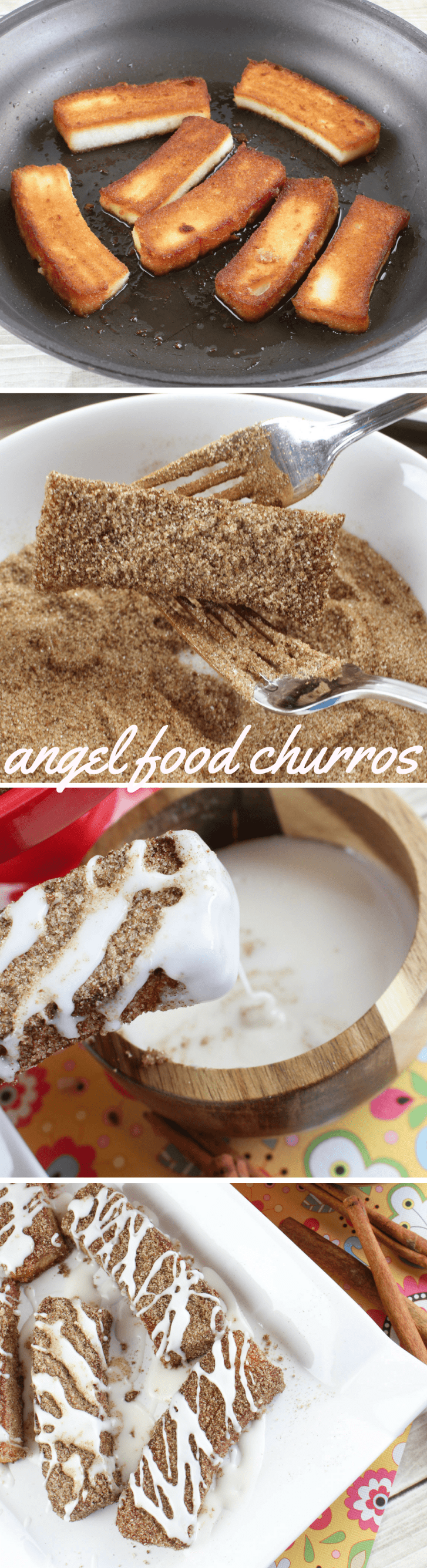 Angel Food Cake Churro Sticks with Tequila Lime Glaze Recipe