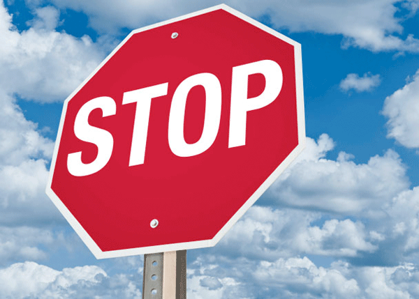 Ash wednesday: a big, red stop sign