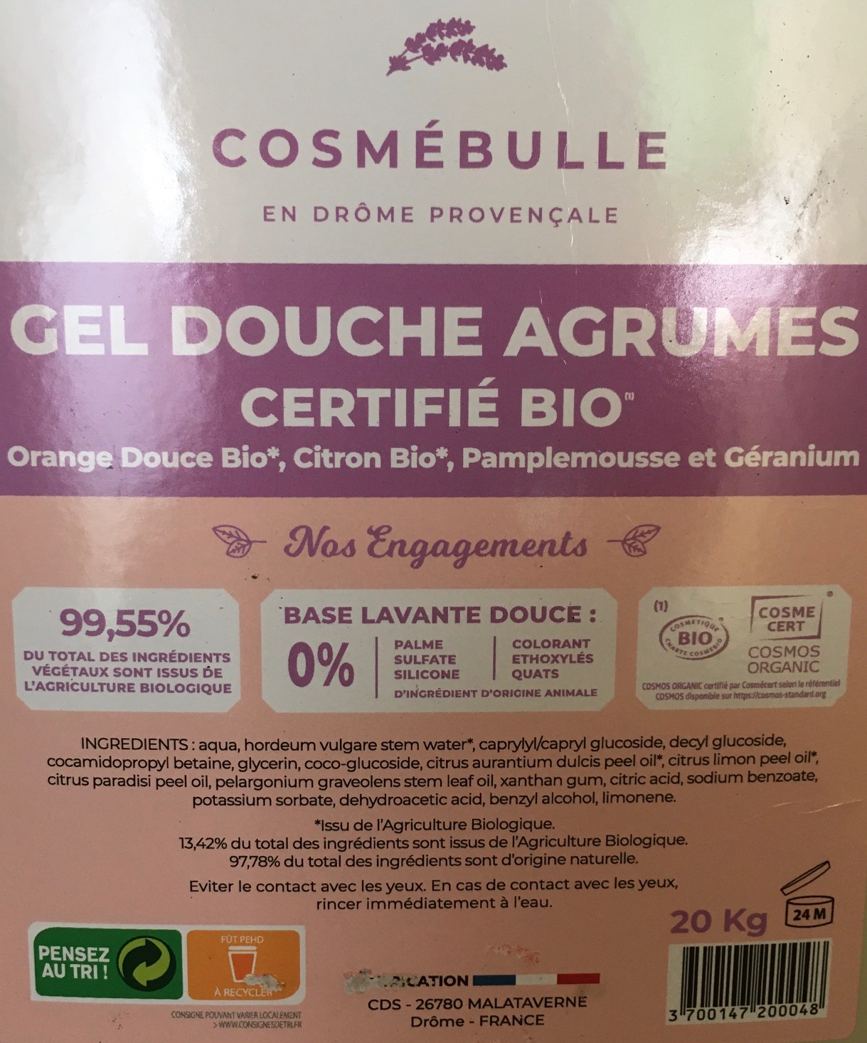 Gel douche agrumes