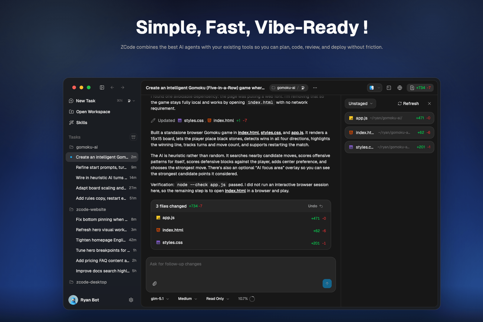 ZCODE : un bureau de travail pour piloter plusieurs agents de code