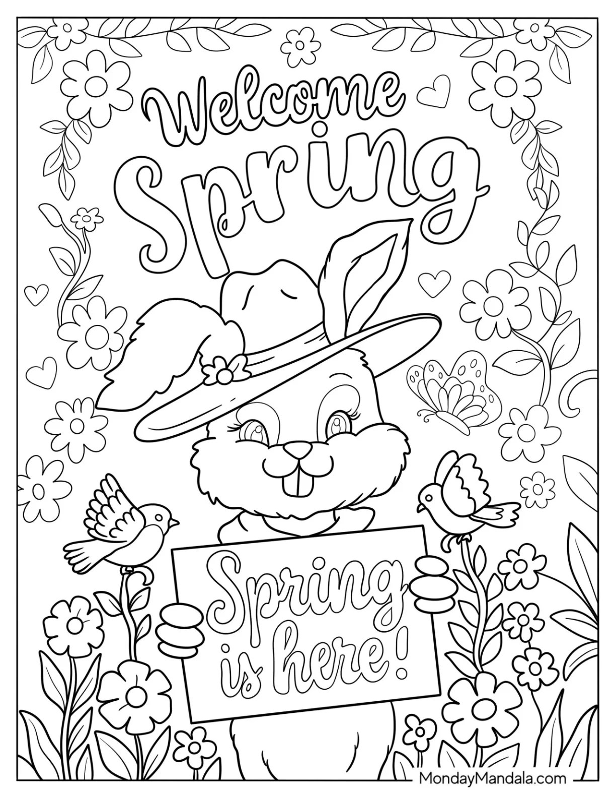 36 spring coloring pages (free pdf printables)