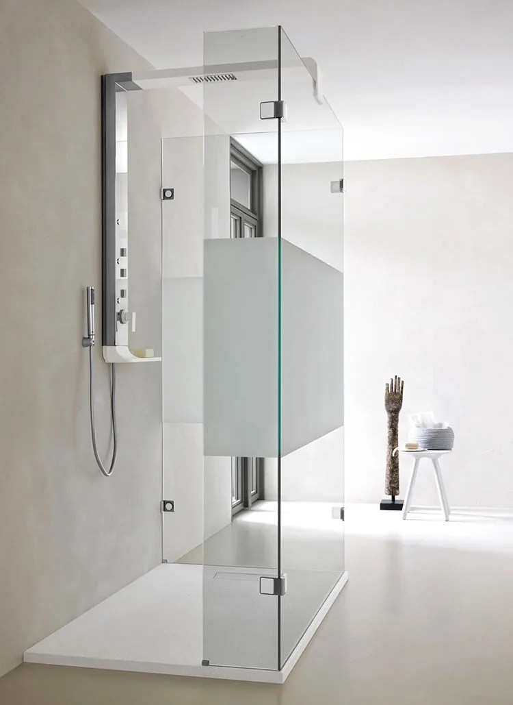 Due camere doppie con letto alla francese (140×190), due bagni con doccia, wc, bidet e lavabo. Doccia Walk-In: Modelli ed Idee per Bagni da Sogno