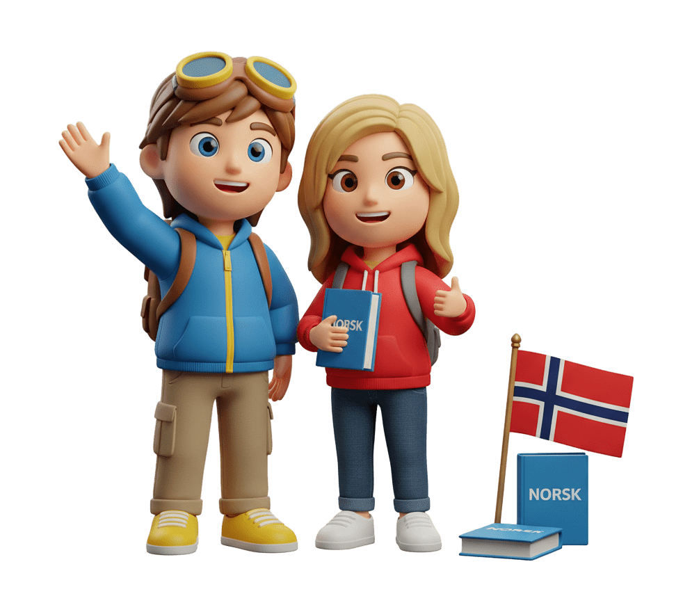Learn Norwegian 3D duo clean