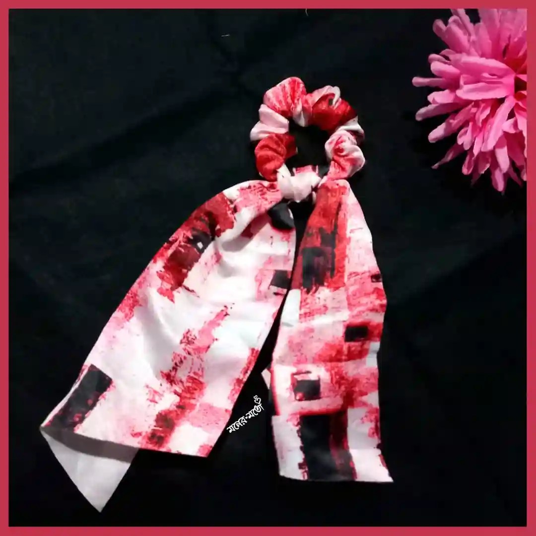 Digital Printed Scrunchies sky blue