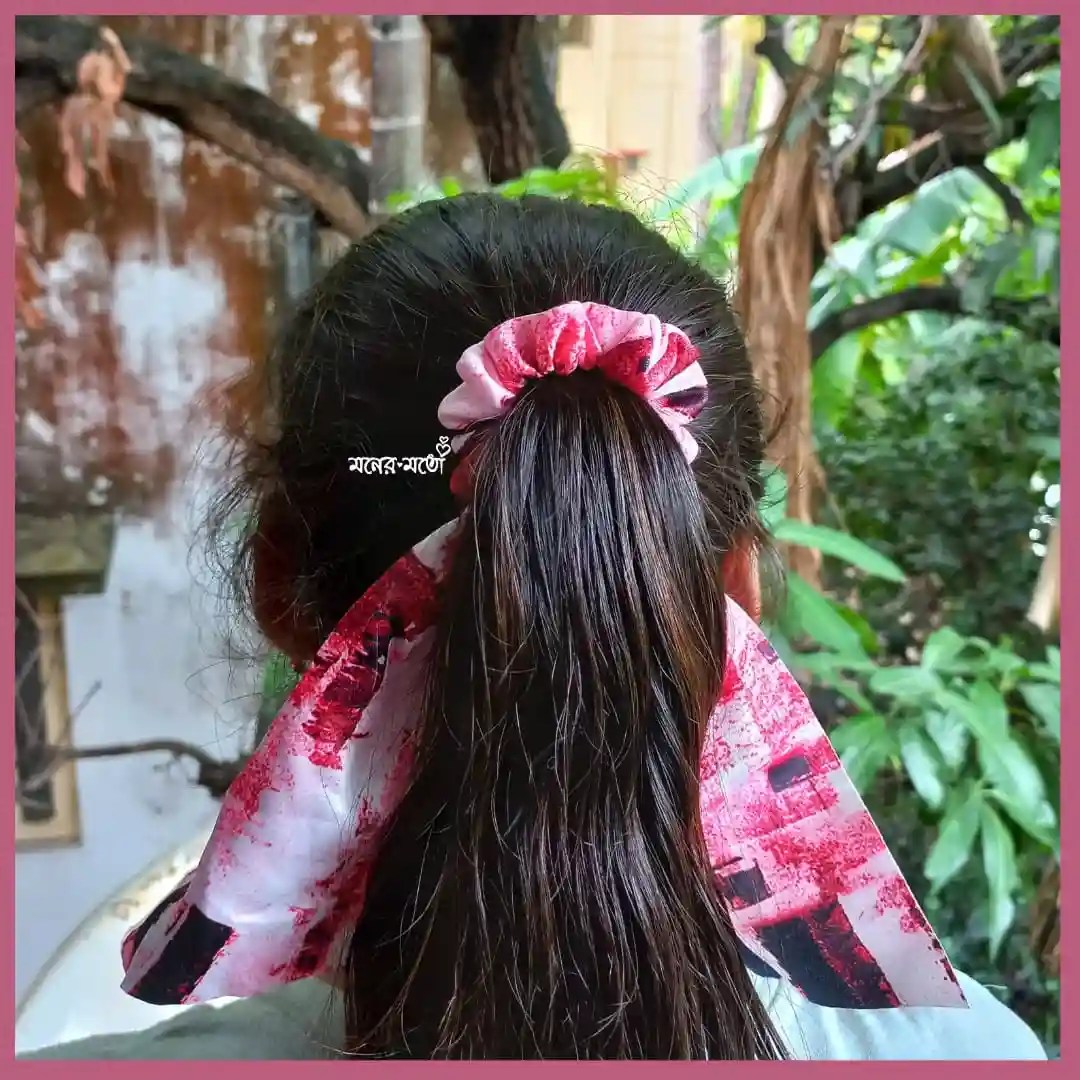 Digital Printed Scrunchies sky blue