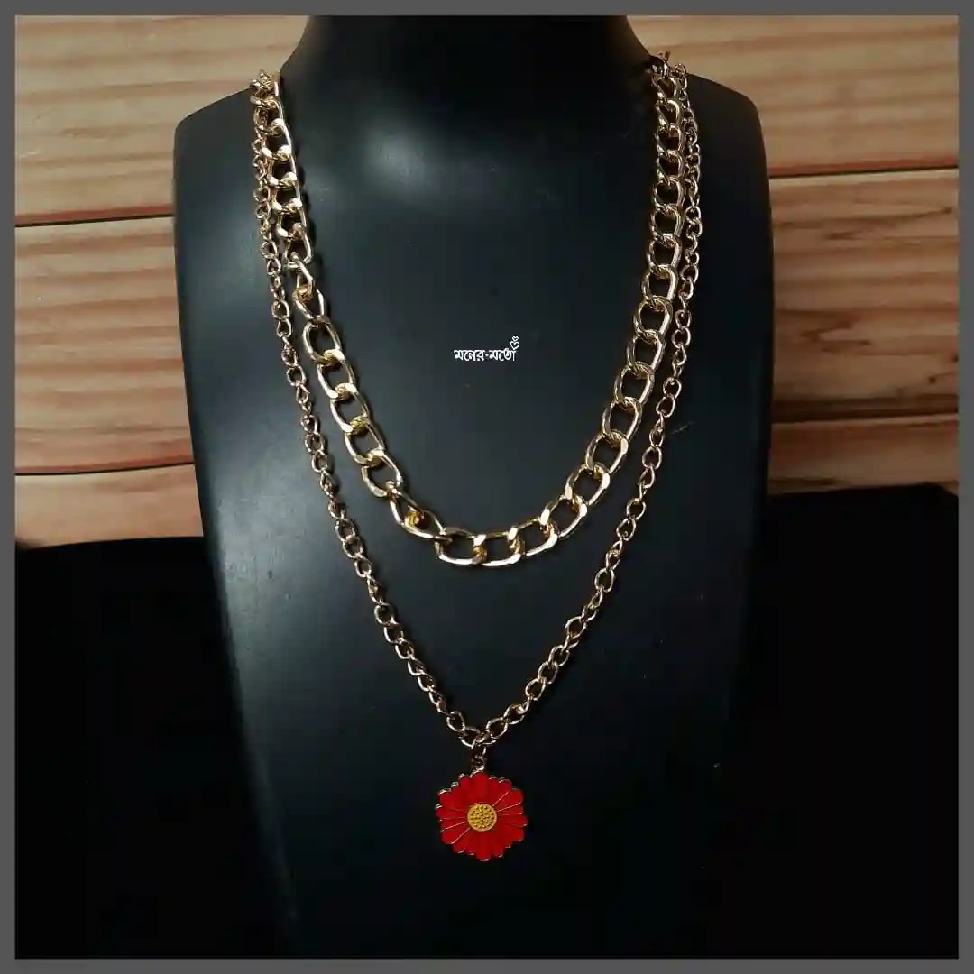 Western Daisy Layered Chain White