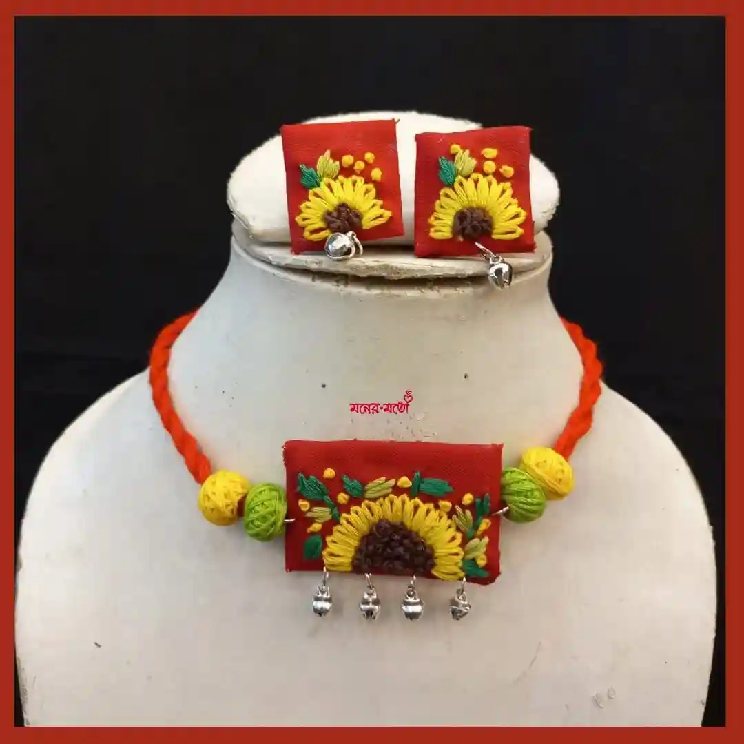Vibrant Embroidered Choker Set