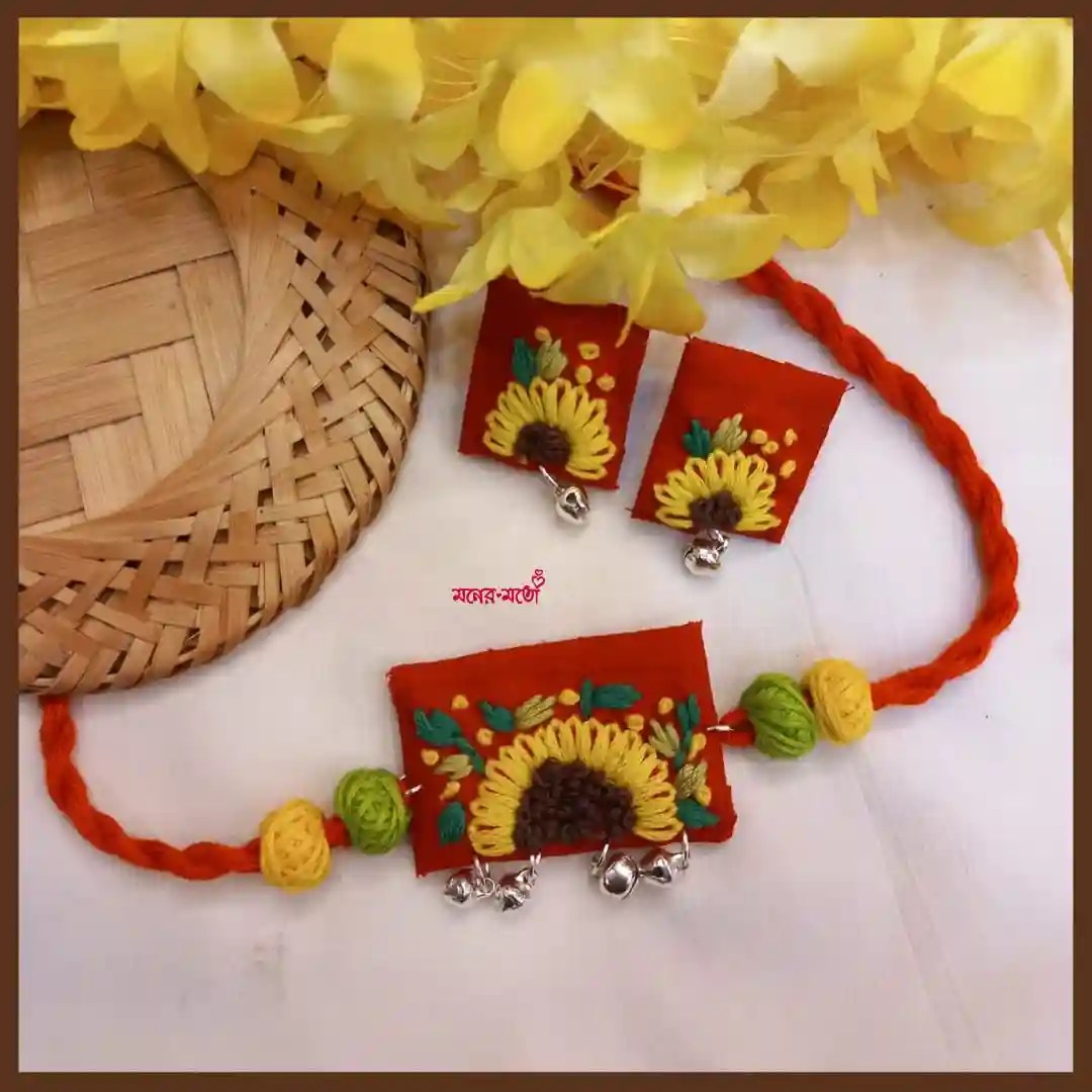 Vibrant Embroidered Choker Set 1 Vibrant Embroidered Choker Set