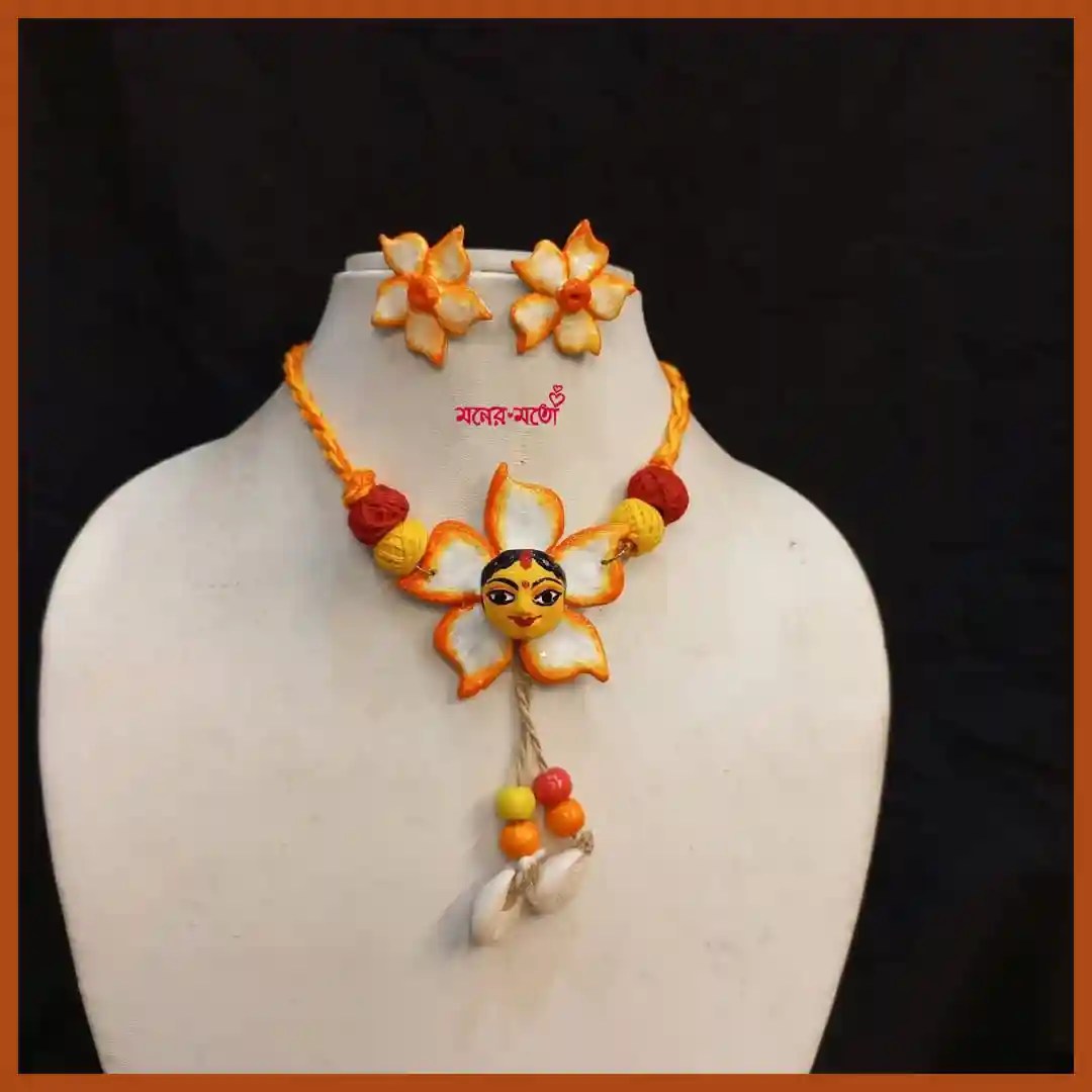 Clay Floral Durga Choker Set
