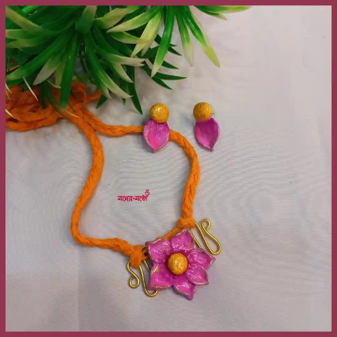 Dokra Clay Fusion Floral Choker Set