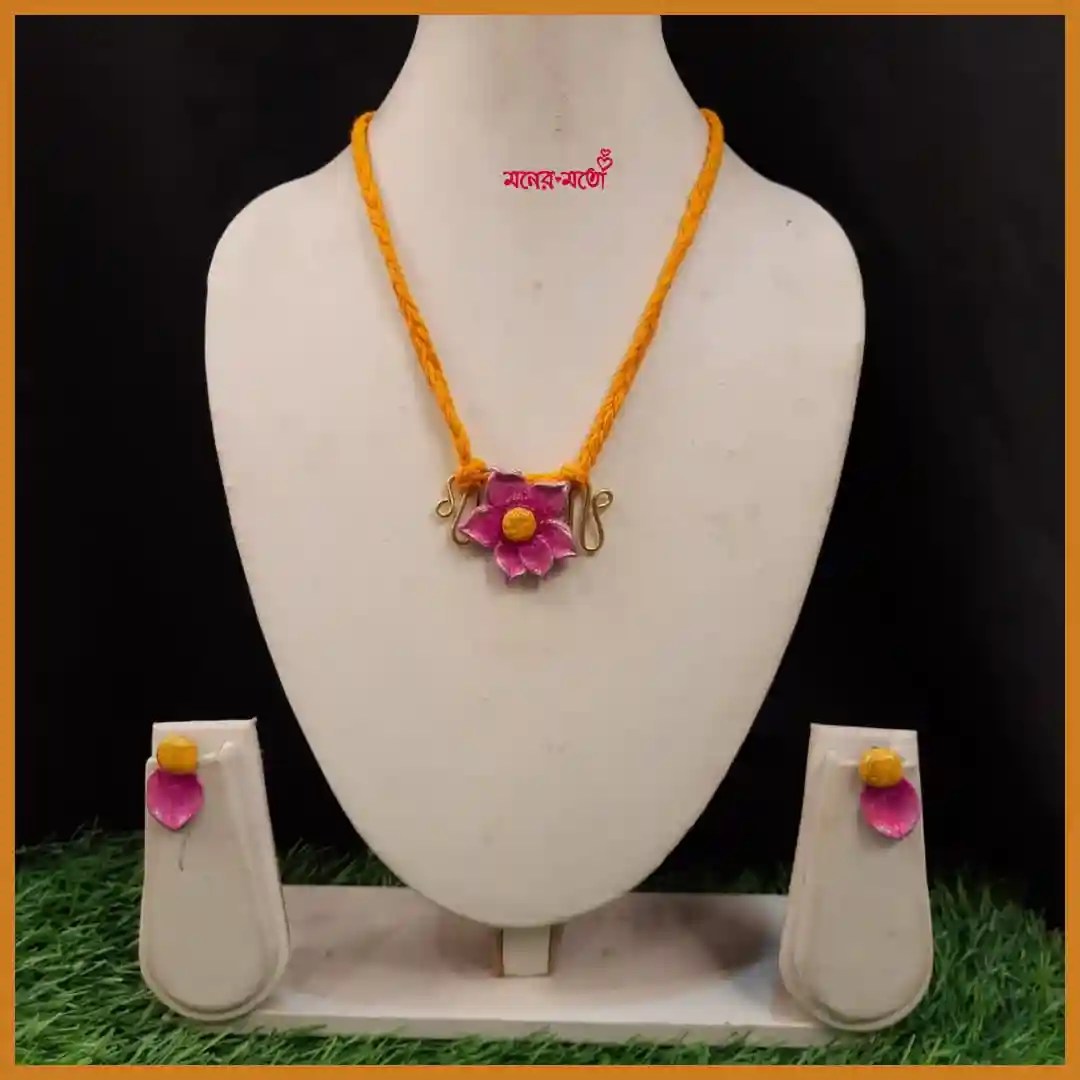 Dokra Clay Fusion Floral Choker Set