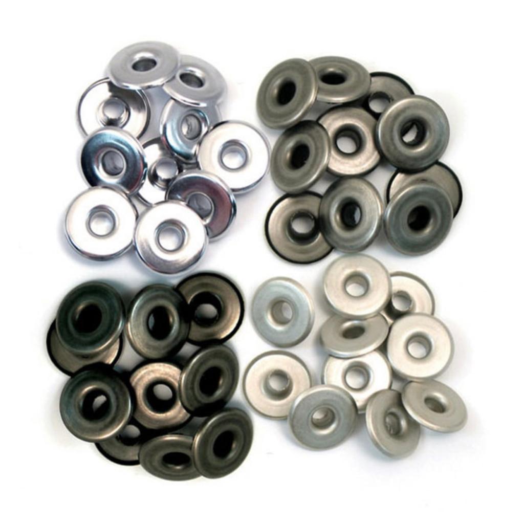 EYELETS TAMAÑO ANCHO PLATEADOS