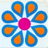 Flower symbol with orange petals