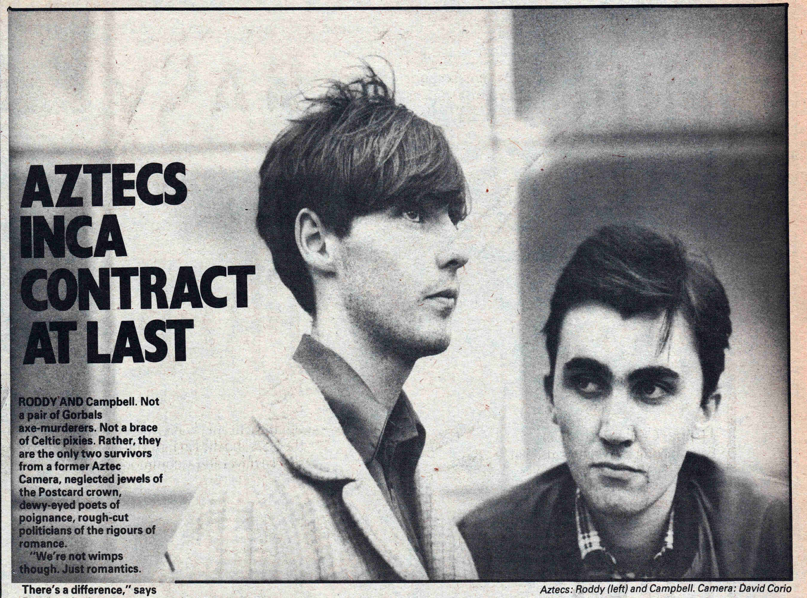 Aztec Camera | Aztecs Inca Contract At Last Aztec Camera | Aztecs Inca Contract At Last