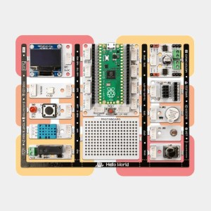 Kit PicoBricks pour Raspberry Pi, carte assemblée avec panneaux colorés et module Pico central