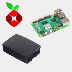 Kit Pi-hole Ready avec logo Pi-hole, carte Raspberry Pi 5 et boîtier noir