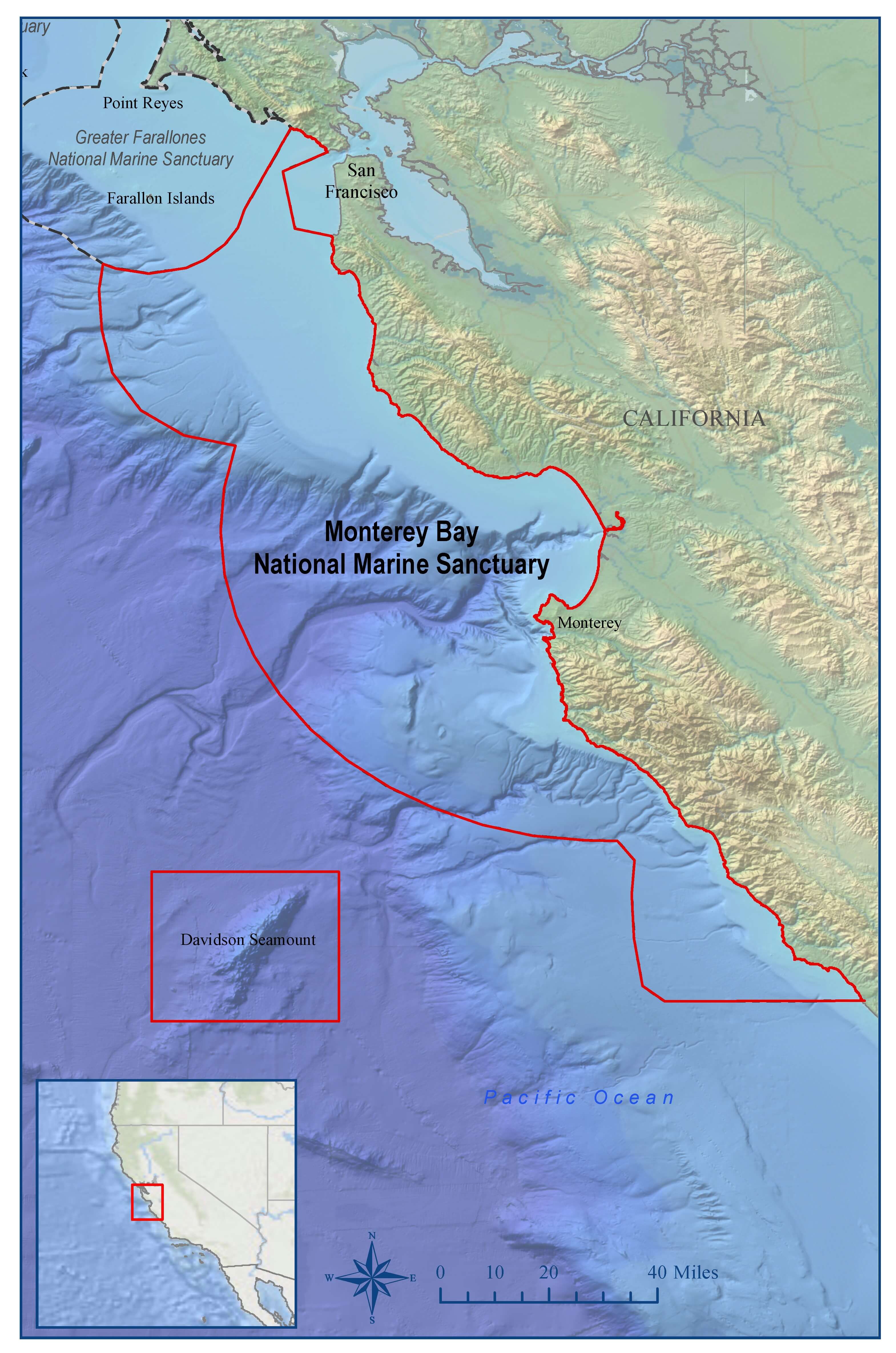 About Monterey Bay National Marine Sanctuary MBNMSmap 