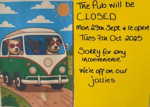 Pub holiday 29th September to 6th October