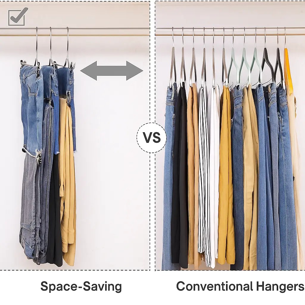 Monza Home® Broekhanger – Set van 3 – Met 8 Clips – Ruimtebesparend – Zilver – Voor 4 Broeken per Hanger