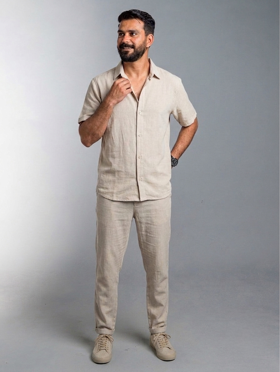 Beige Linen Set