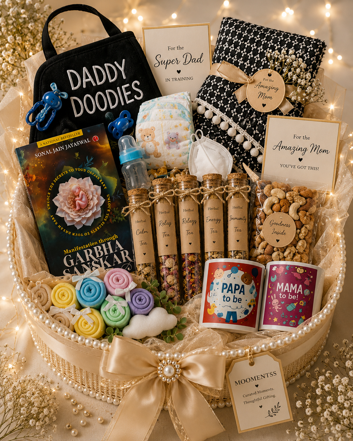 Moomentss Ultimate Parents-to-Be Luxury Gift Hamper | Pregnancy Wellness & Keepsake Gift Box
