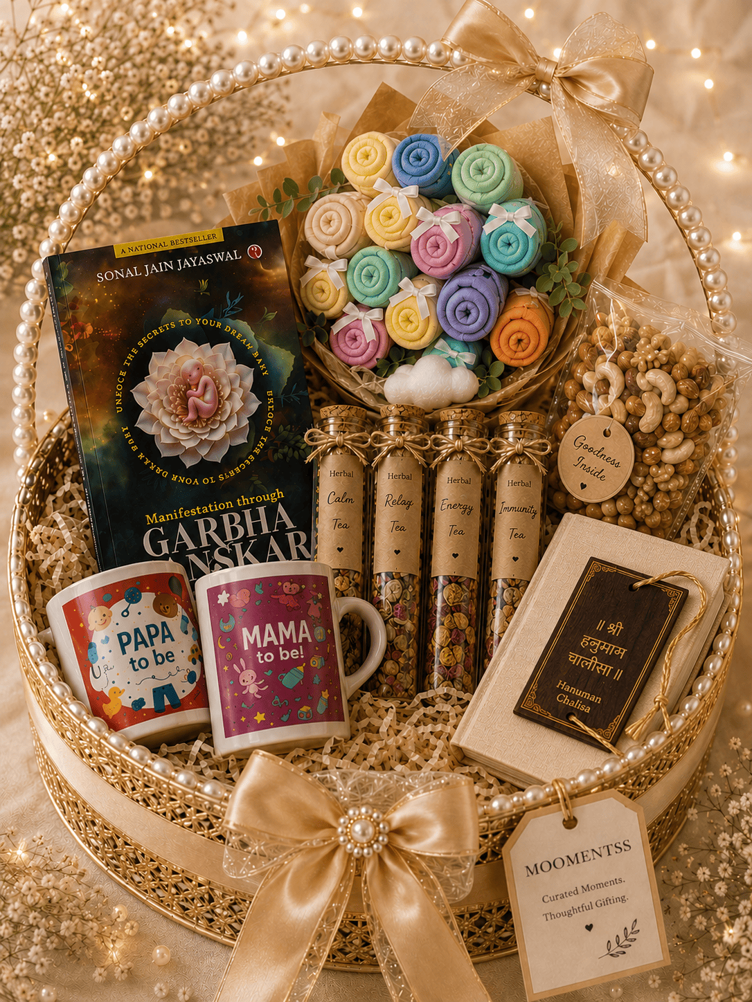 Moomentss Signature Parents-to-Be Luxury Hamper | Premium Baby Shower Gift Basket for Mom & Dad