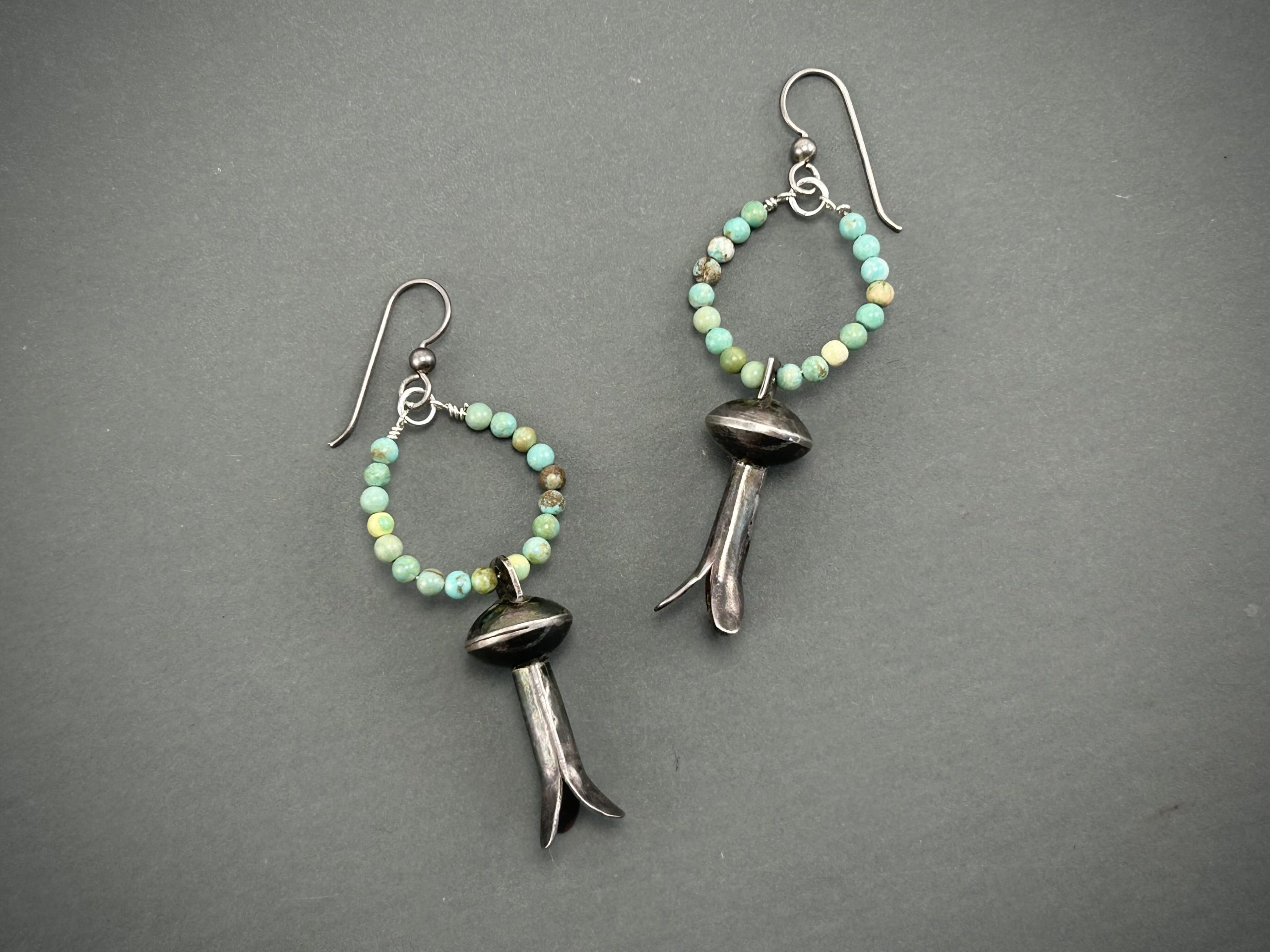 Turquoise Squash Blossom Earrings