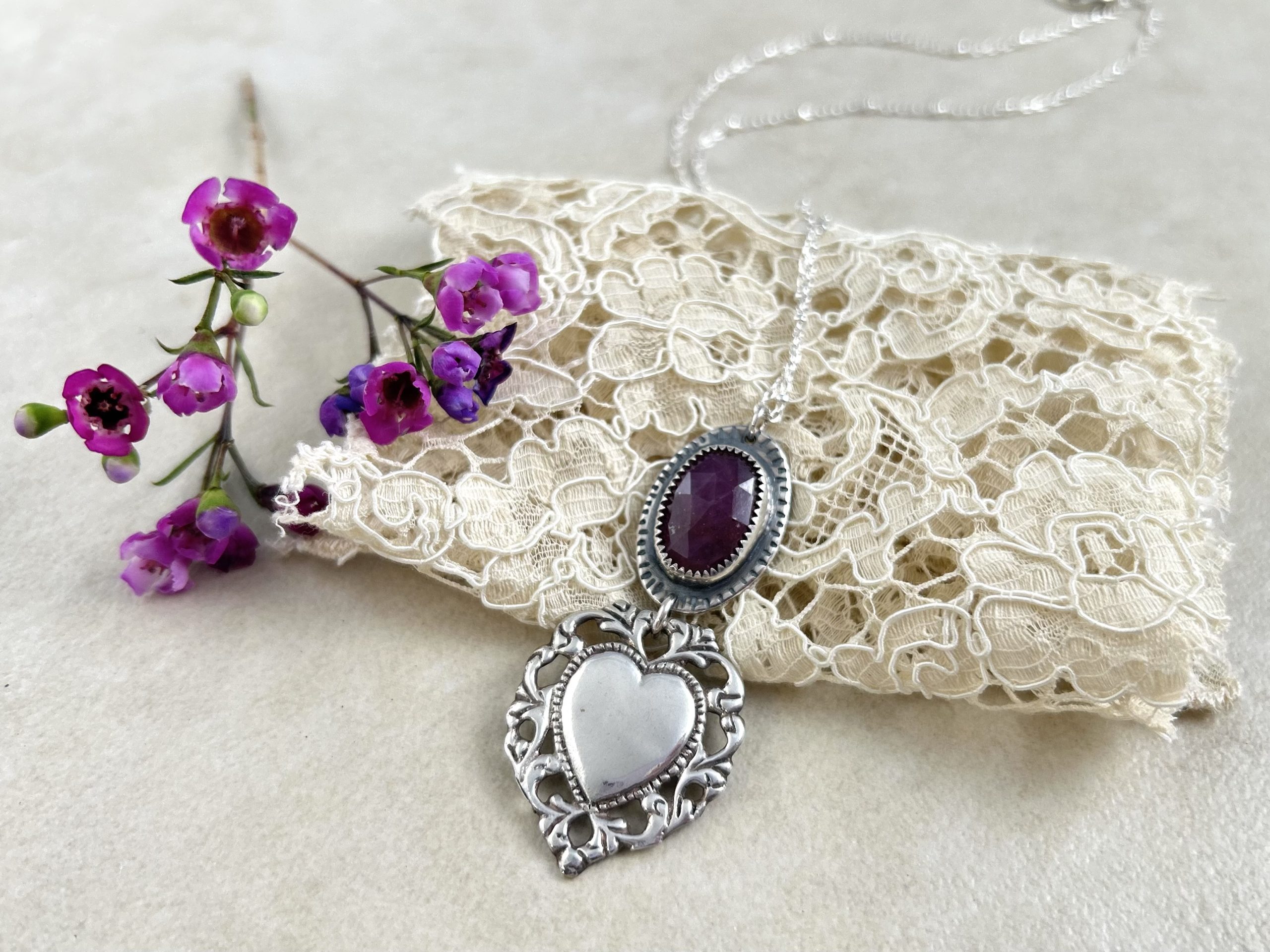 Ruby Heart Necklace